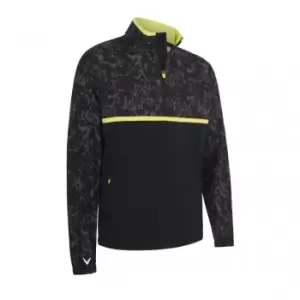Image of Callaway ABSTRACT CAMO PRINT WIND 1/4 ZIP JACKET CAVIAR - L