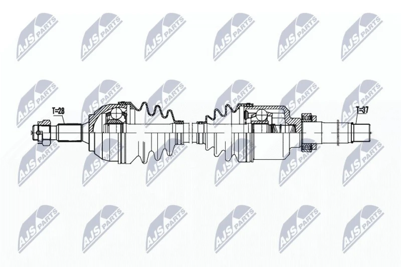 Image of NTY NPW-PE-095 Drive shaft Automatic Transmission, Front Axle Right Drive Shaft (13)