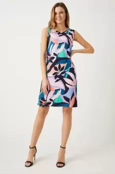 Image of Multi Abstract Jersey Shift Dress
