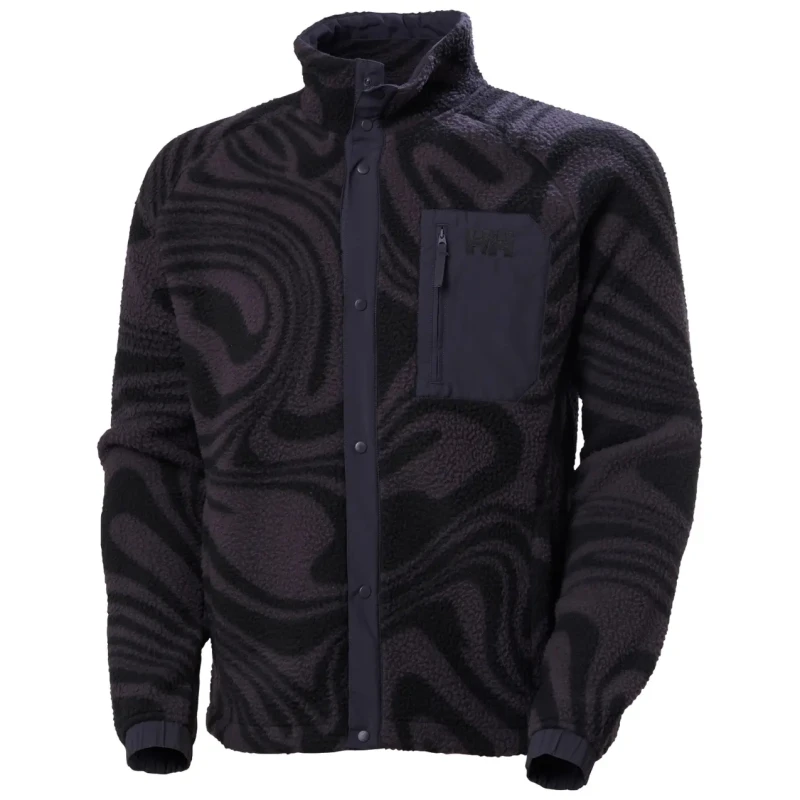 Image of Printed tracksuit jacket Helly Hansen Panorama Pile Snap Violet Male 2XL
