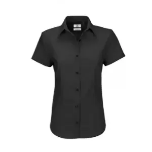 Image of B&C Ladies Oxford Short Sleeve Shirt / Ladies Shirts (5XL) (Black)