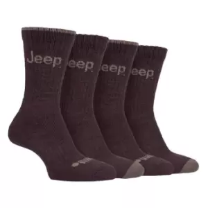 Image of Jeep 4 Pack Performance Boot Socks Mens - Brown