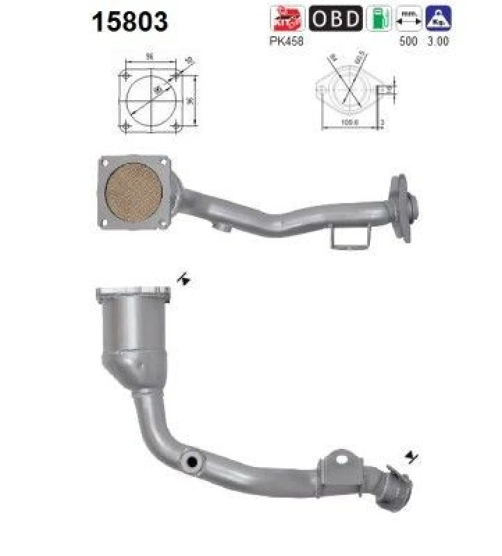 Image of AS Catalytic converter AS 15803