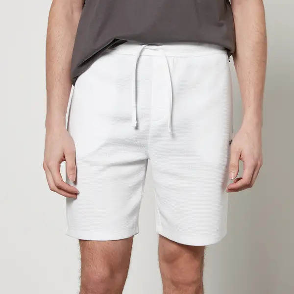 Image of BOSS Bodywear Cotton Waffle-Jersey Shorts - M White Shorts male 50480828-110 M