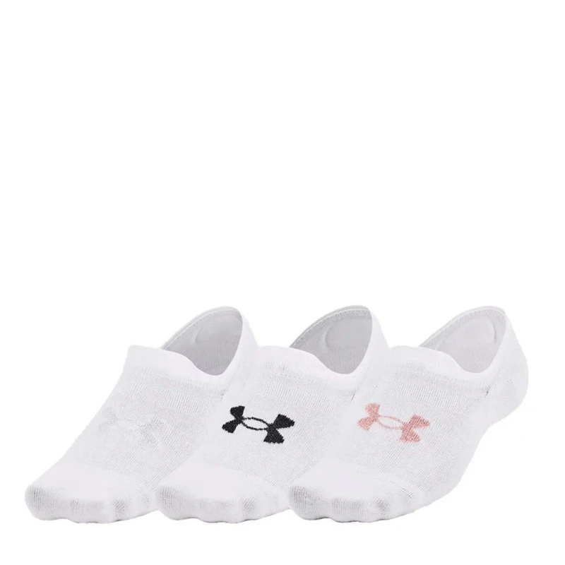 Image of Under Armour Armour Ua Essential Ultralowtab 3pk Trainer Sock Unisex Adults - White White 12+
