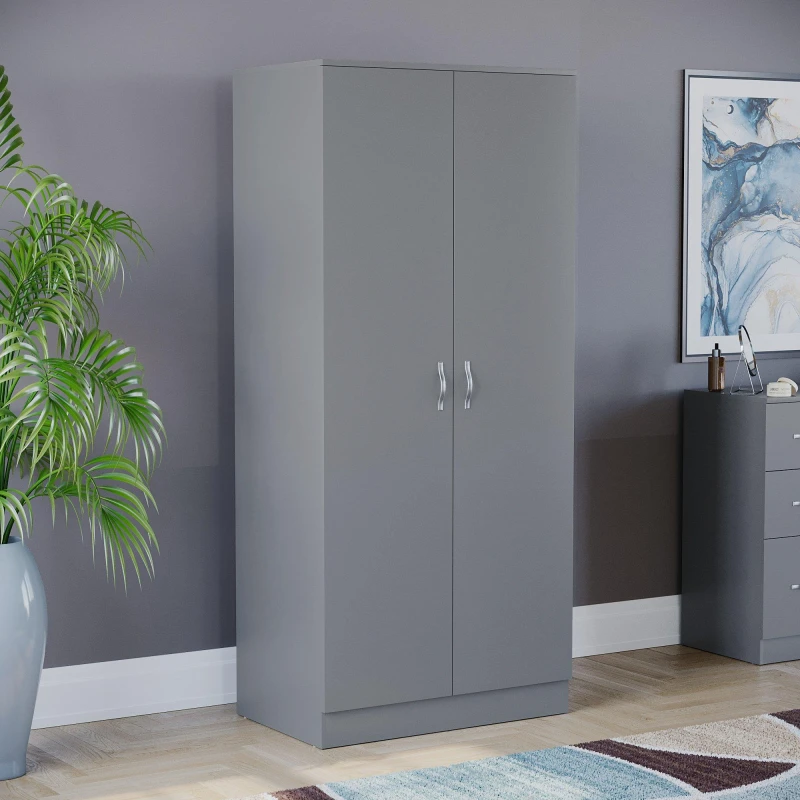 Image of Lassic Vida Designs Riano 2 Door Wardrobe Grey unisex 2 Door