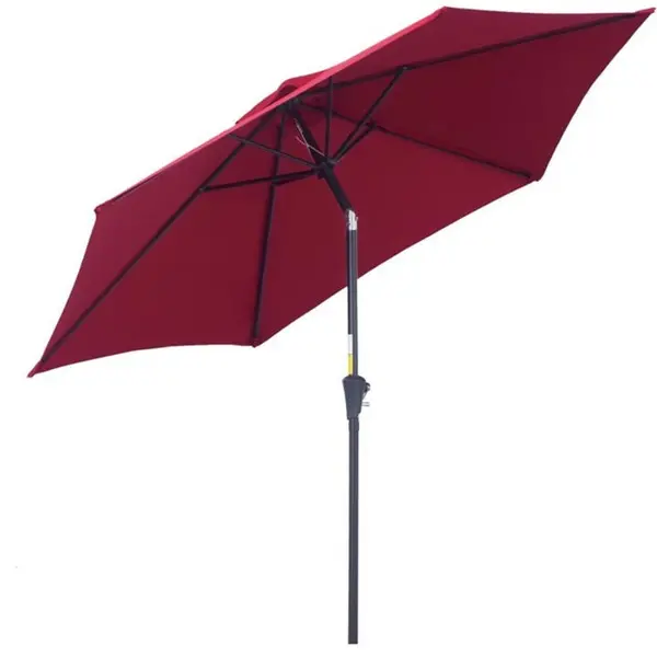 image of Outsunny 2.7M Garden Parasol with Tilt and Crank - Red One Size