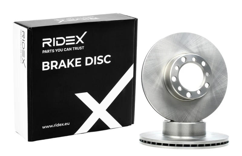 Image of RIDEX 82B0751 Brake disc Front Axle, Vented, Cast Iron, Uncoated, Untreated, without bolts/screws Cast Iron Brake Disc (82)