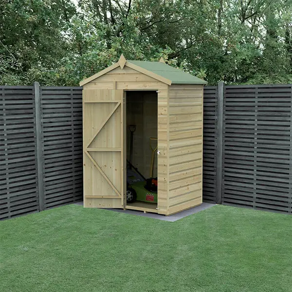 Image of 5' x 3' Forest Beckwood 25yr Guarantee Shiplap Pressure Treated Windowless Apex Wooden Shed (1.64m x 1m)