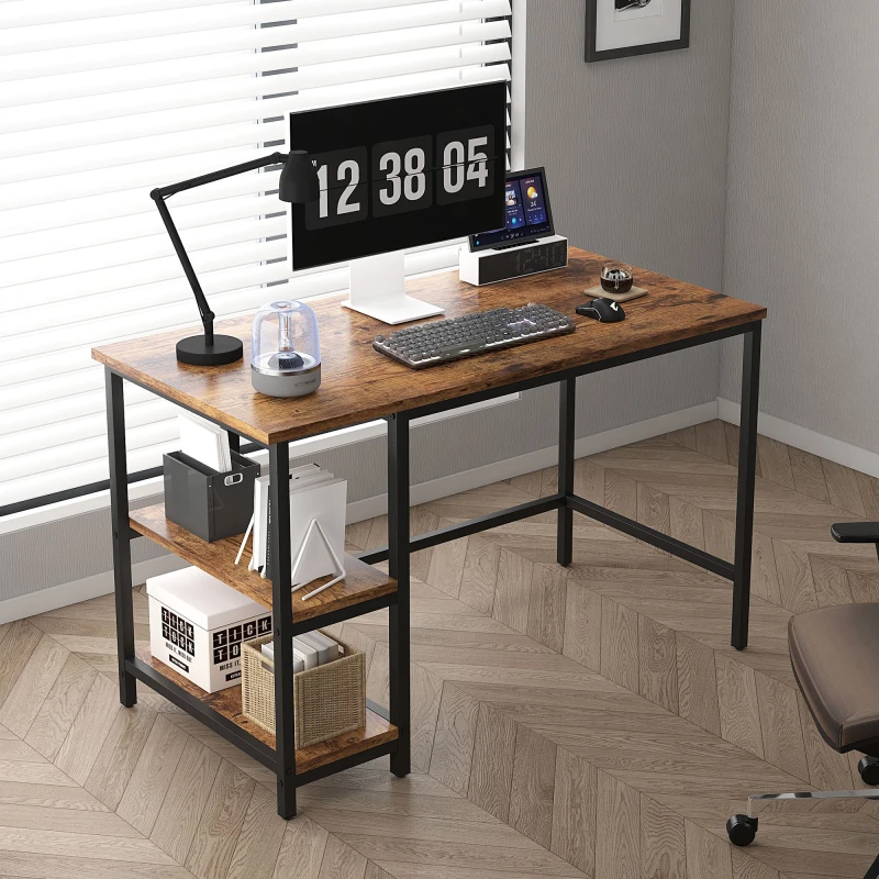 Image of MCC DIRECT Mcc Direct - Computer Desk with 2 Shelves on Left or Right for Office Home Study Writing 100cm brown CD2003