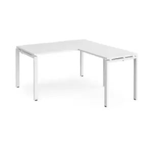 Image of Bench Desk Add On Return Desk 1400mm White Tops With White Frames Adapt