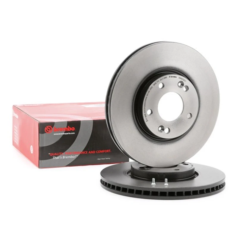 Image of BREMBO 09.A532.21 Brake disc internally vented, Coated, with bolts/screws Brake Disc (82)