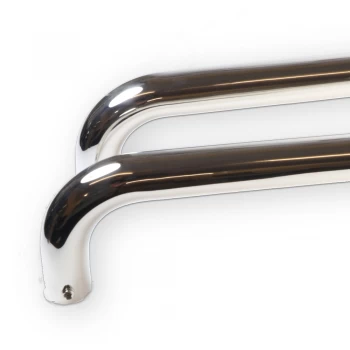 image of LocksOnline D Shaped Back to Back Polished Stainless Steel Door Pull Handle - 22mm Bar