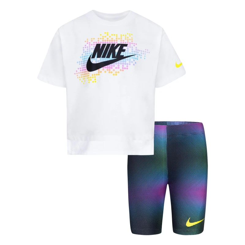 Image of Nike All Over Print Bike Shorts Set Infants - Black 2 - 3 Years