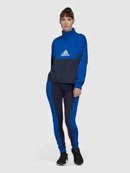 Image of adidas Half Zip & Legging Tracksuit - Navy Size M Women