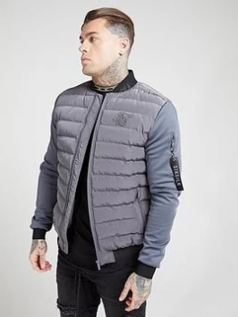 SikSilk Storm Bubble Jacket - Grey, Size S, Men