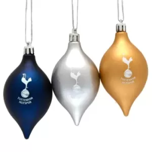 Image of Tottenham Hotspur FC Vintage Christmas Bauble (Pack of 3) (One Size) (Navy/Silver/Gold)