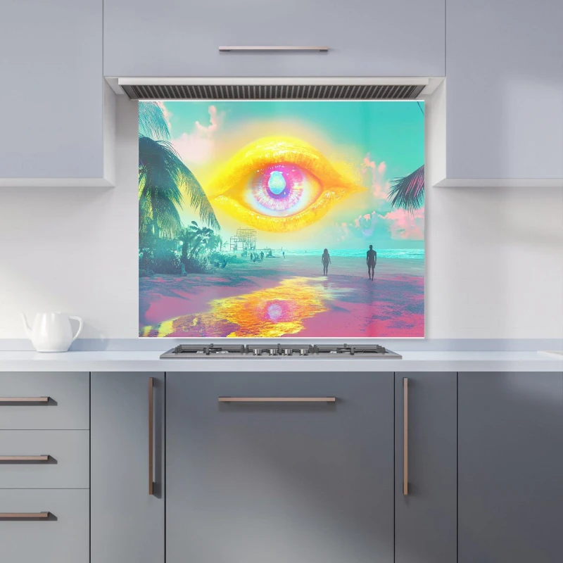 Image of Designer Kitchen Splashbacks Elena Sable: 00009 Kitchen Splashback Size: 600mm x 750mm Multicolor Unisex 600mm x 750mm