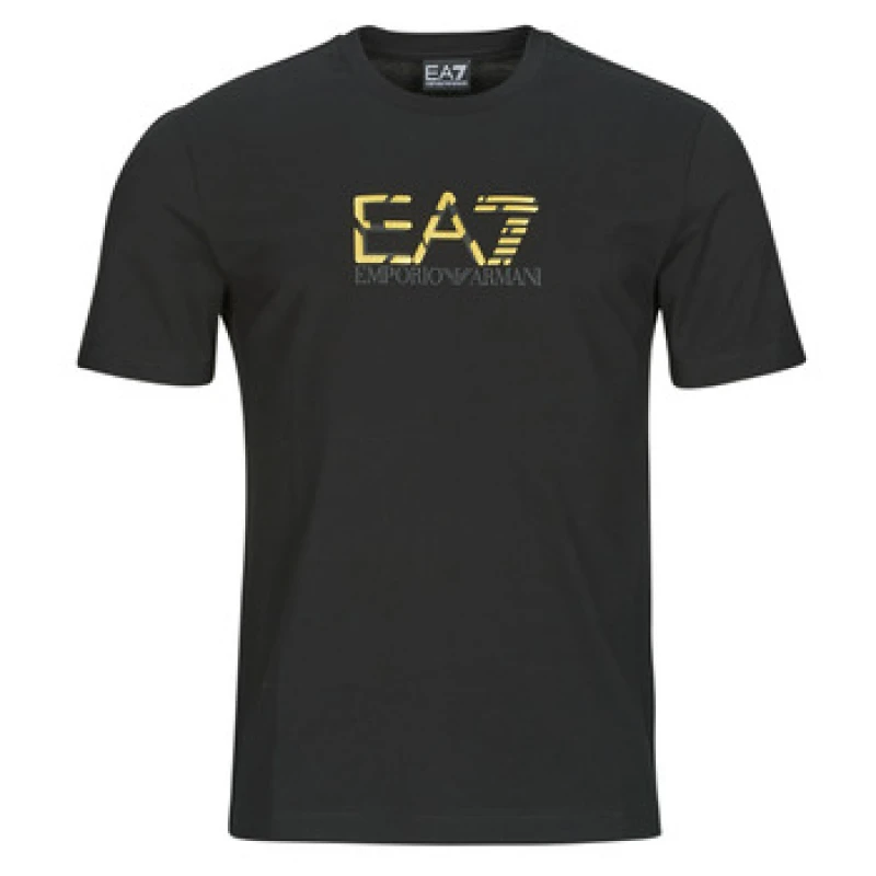Image of Emporio Armani EA7 TRAIN PREMIUM LABEL TEE SPECIAL LOGO mens T shirt in Black