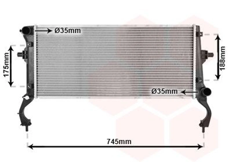 Image of VAN WEZEL Engine radiator VAN WEZEL 82012734