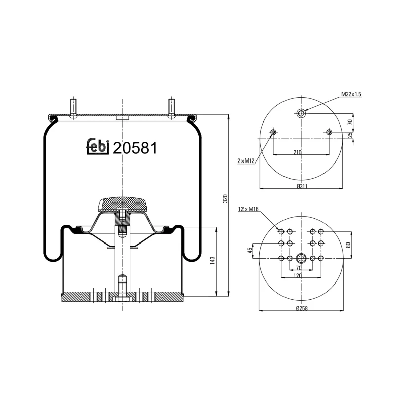 Image of FEBI BILSTEIN 20581 Boot, air suspension Boot,air suspension (324)