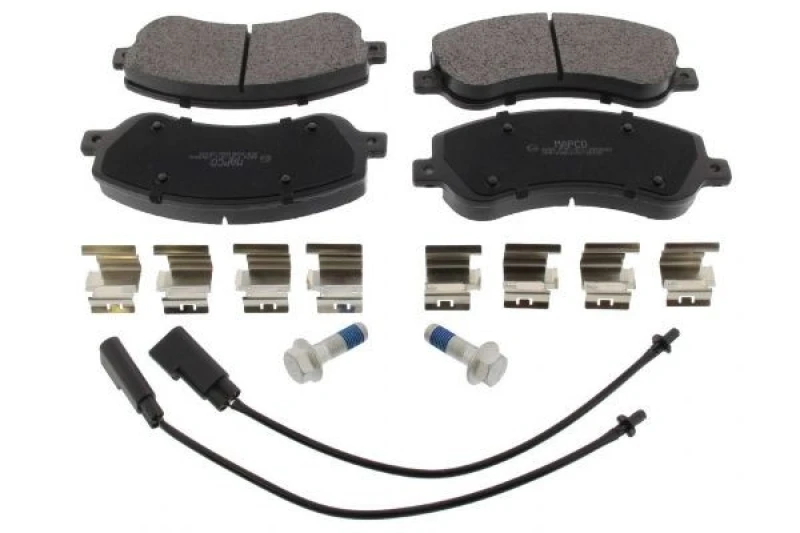 Image of MAPCO 6694 Brake pad set Front Axle, incl. wear warning contact, with accessories, with brake caliper screws Brake Pad Set,disc brake (402)