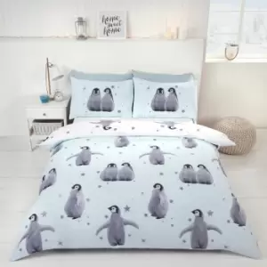 Image of Rapport Starry Penguins Duvet Set, Blue, single