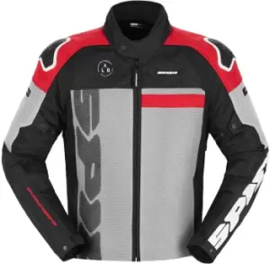 image of Spidi Progressive Net WindOut Motorcycle Textile Jacket, black-grey-red, Size XL, black-grey-red, Size XL