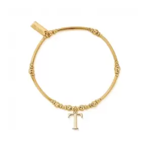 Image of Gold Iconic Initial Bracelet - Letter T