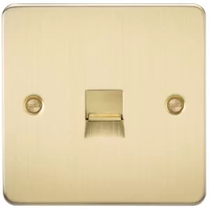 image of KnightsBridge Flat Plate Telephone master socket -brushed brass