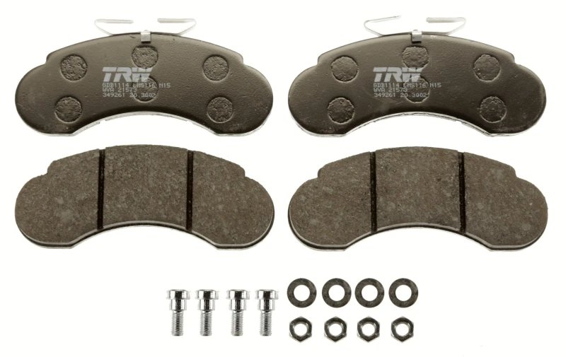 Image of TRW GDB1114 Brake pad set not prepared for wear warning indicator, with brake caliper screws Brake Pad Set,disc brake (402)