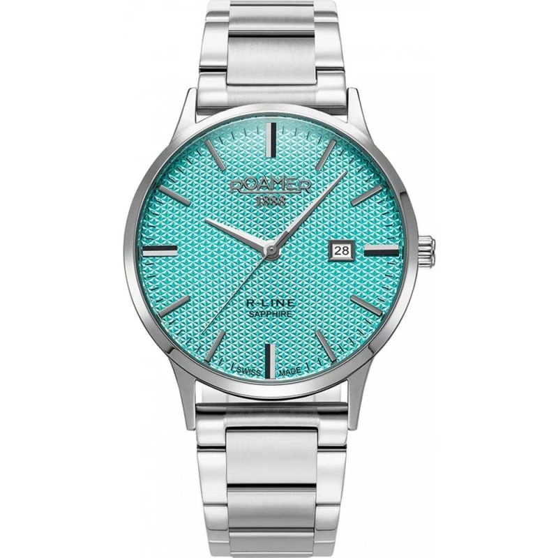 Image of Roamer Roamer Men 718833-41-05-20 R-Line 43mm Quartz Watch in Silver Silver One Size Male 7640338954564