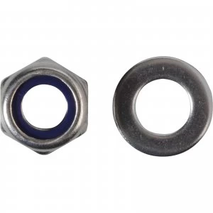 Image of Forgefix Stainless Steel Nyloc Nuts and Washers M10 Pack of 8