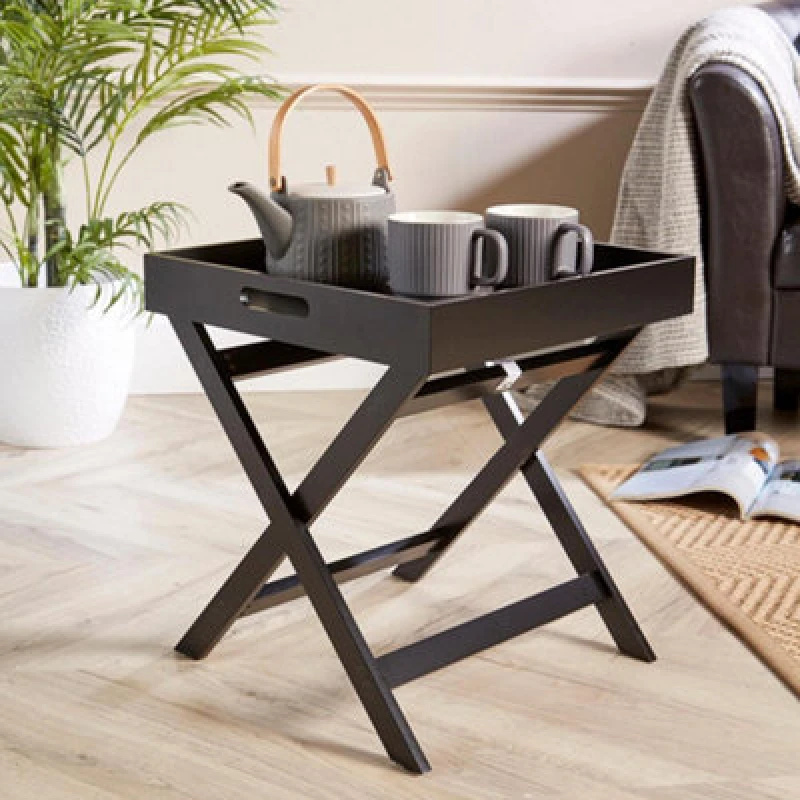 Image of Home Source Alpine Butlers Side Table Black