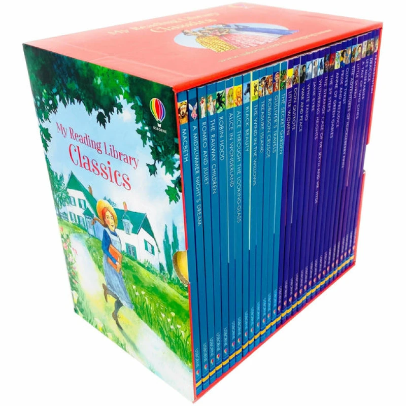 Image of Usborne My Reading Library Classics Box Set 30 Classic Tales Macbeth Robin Hood Alice In Wonderland Usborne Books