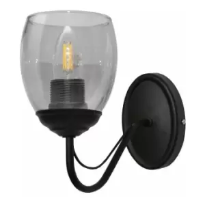 image of Helam Lighting - Helam Allena Wall Lamp Black, Smokey 10cm