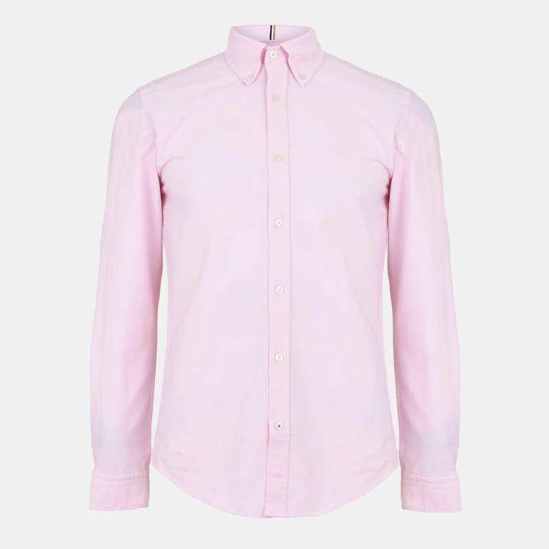 Image of Boss Mens H-Roan Long Sleeve Plain Shirt Light/Pstl Pink male S