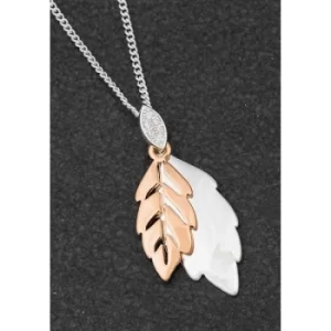 Image of Back To Nature Modern 2 Tone Leaves Necklace
