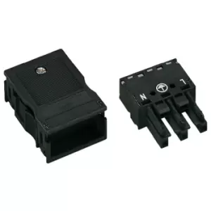Image of Wago 770-103 3 Pole 10mm Socket with Strain Relief Black