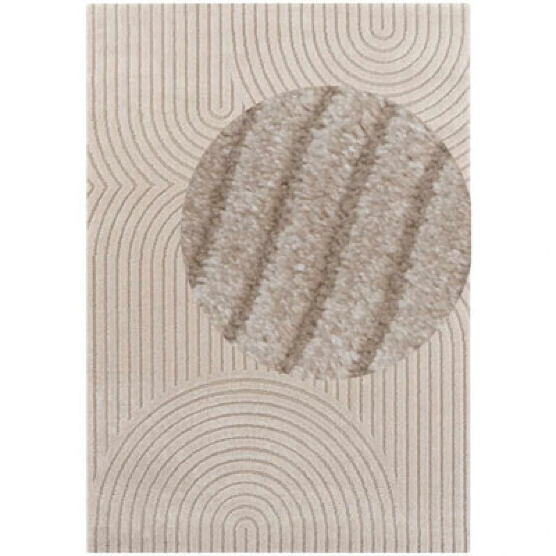 Image of The Rugs Soft Short Pile Rug Runner Panglao Polyester Polypropylene High Low In Beige