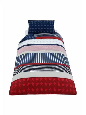 Image of Catherine Lansfield Stars and Stripes Single Duvet Cover