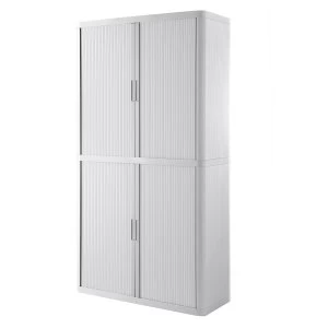 Image of Fast Paper Easy Office Tambour Cupboard 2m - White