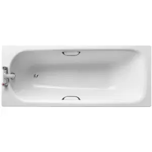 image of Armitage Shanks - Sandringham 21 Rectangular Steel Bath with Grips 1700mm x 700mm - 2 Tap Hole