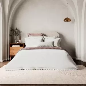 Image of Bedeck of Belfast Avita Geo Scallop Cotton Duvet Cover - White