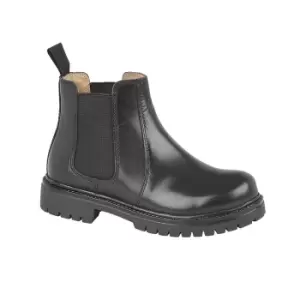 Image of Roamers Boys Space Leather Ankle Boots (2 UK) (Black)