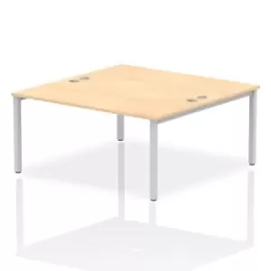 Image of Impulse Bench B2B 2 Person 1600 Silver Frame Office Bench Desk Maple