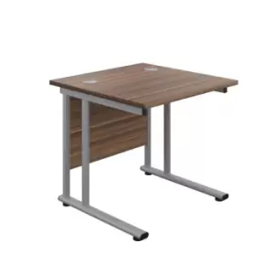 Image of Tc 800 x 800 Twin Upright Rectangular Desk Dark Walnut-Silver