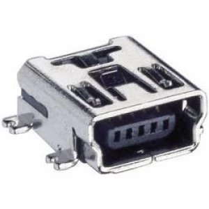 Image of Lumberg 2486 01 USB 2.0 Connector Socket horizontal mount Mini Installation coupling Type Bangled SMT