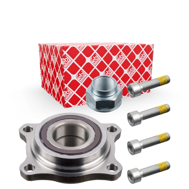 Image of FEBI BILSTEIN 36968 Wheel bearing kit with fastening/mounting material, Front Axle Right, with integrated magnetic sensor ring Wheel Bearing Kit (654