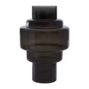 Image of Olivia's Cadence Small Glass Vase in Black Smoke